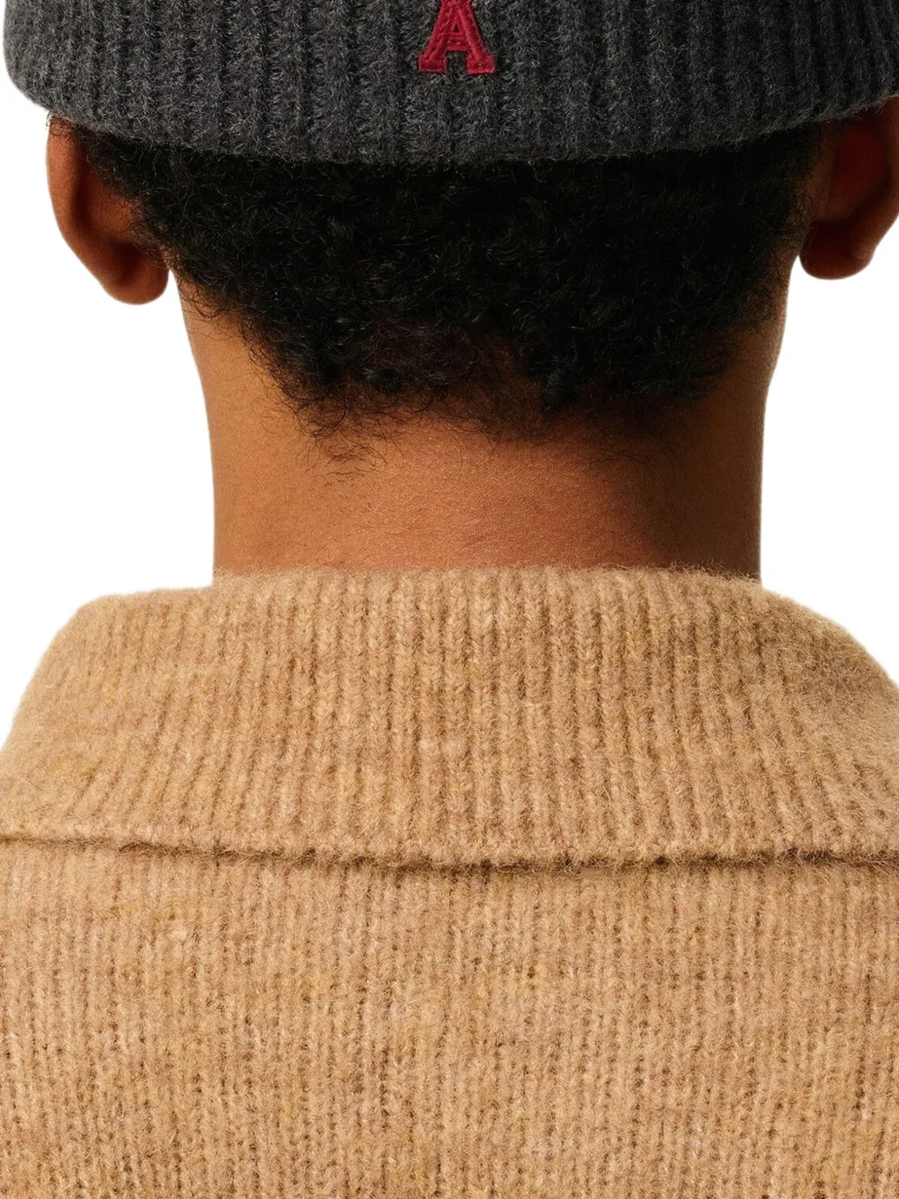 AMI Paris Wollen muts met geborduurd logo Grijs