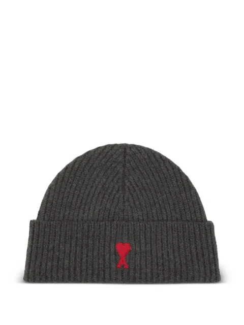 AMI Paris logo-embroidered wool beanie