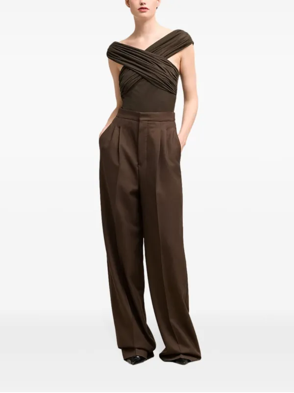 AMI Paris Draped Top | Brown | FARFETCH AMI Paris Draped Top | Brown | FARFETCH