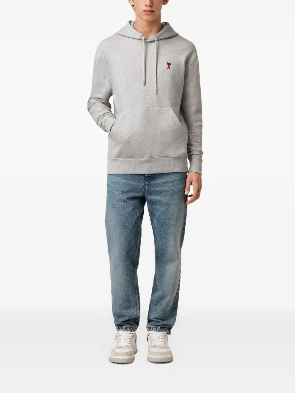 AMI Paris Ami De Coeur Hoodie | Grey | FARFETCH