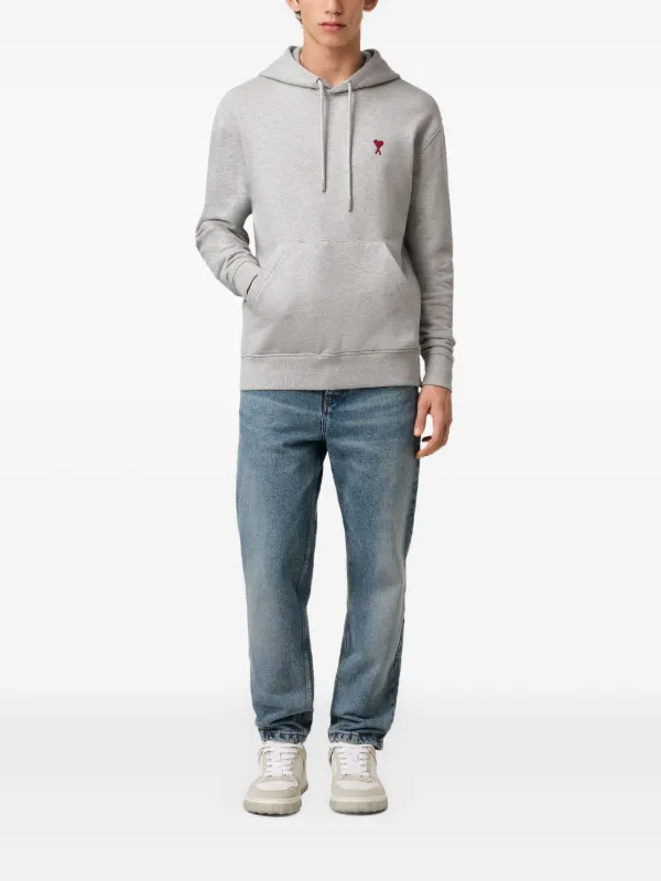 AMI Paris Ami De Coeur Hoodie | Grey | FARFETCH