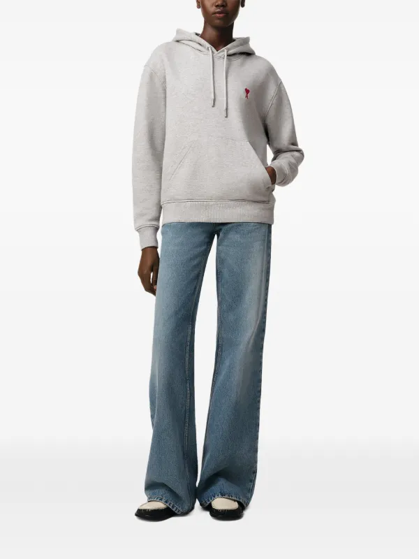 AMI Paris Ami De Coeur Hoodie | Grey | FARFETCH