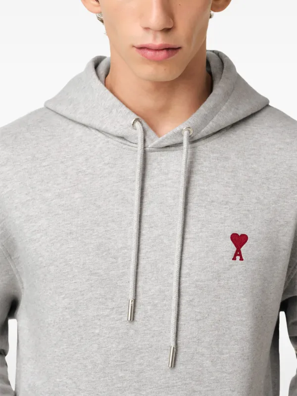 AMI Paris Ami De Coeur Hoodie | Grey | FARFETCH