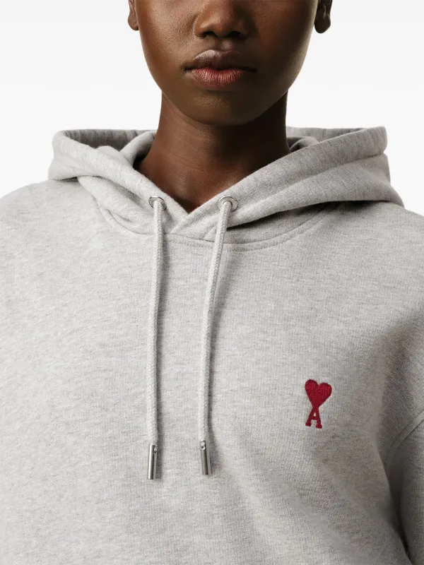 AMI Paris Ami De Coeur Hoodie | Grey | FARFETCH