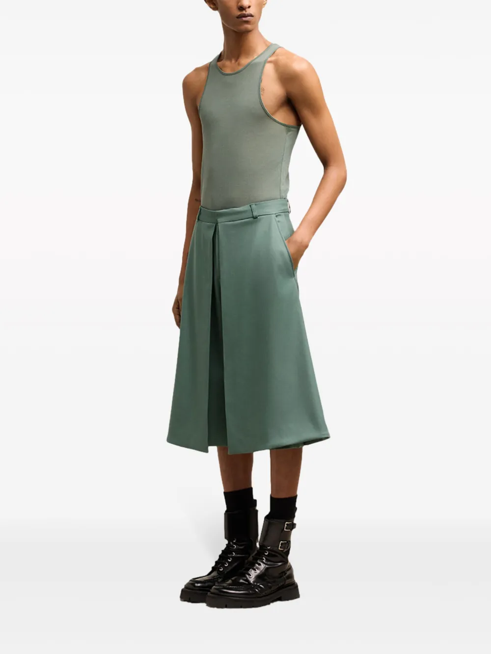 AMI Paris Shorts met vlakken Groen