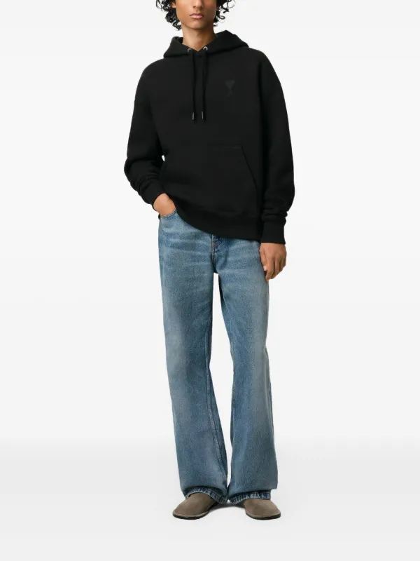 AMI Paris Ami De Coeur Hoodie | Black | FARFETCH
