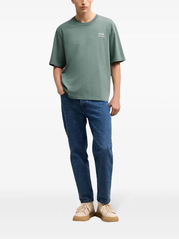 AMI Paris logo-print T-shirt | Green | FARFETCH JO