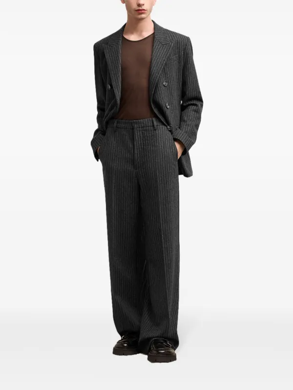 AMI Paris Pinstriped wide-leg Trousers | Grey | FARFETCH