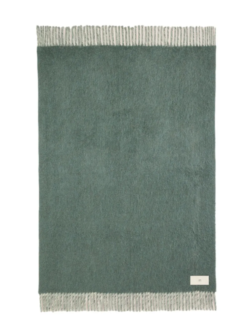 Ami Alexandre Mattiussi Fringe-detail Two-tone Blanket In 灰色