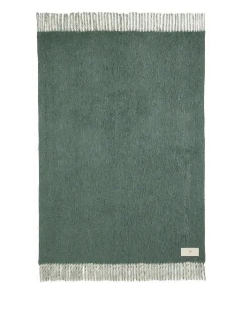 AMI Paris fringe-detail two-tone blanket