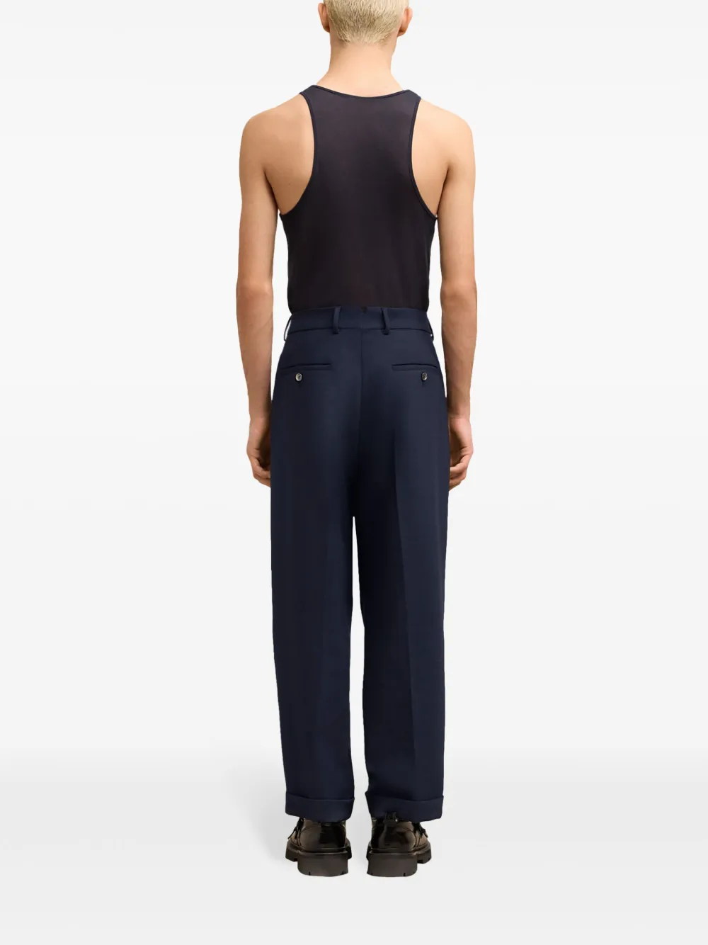 Shop Ami Alexandre Mattiussi Tapered-leg Trousers In Blue
