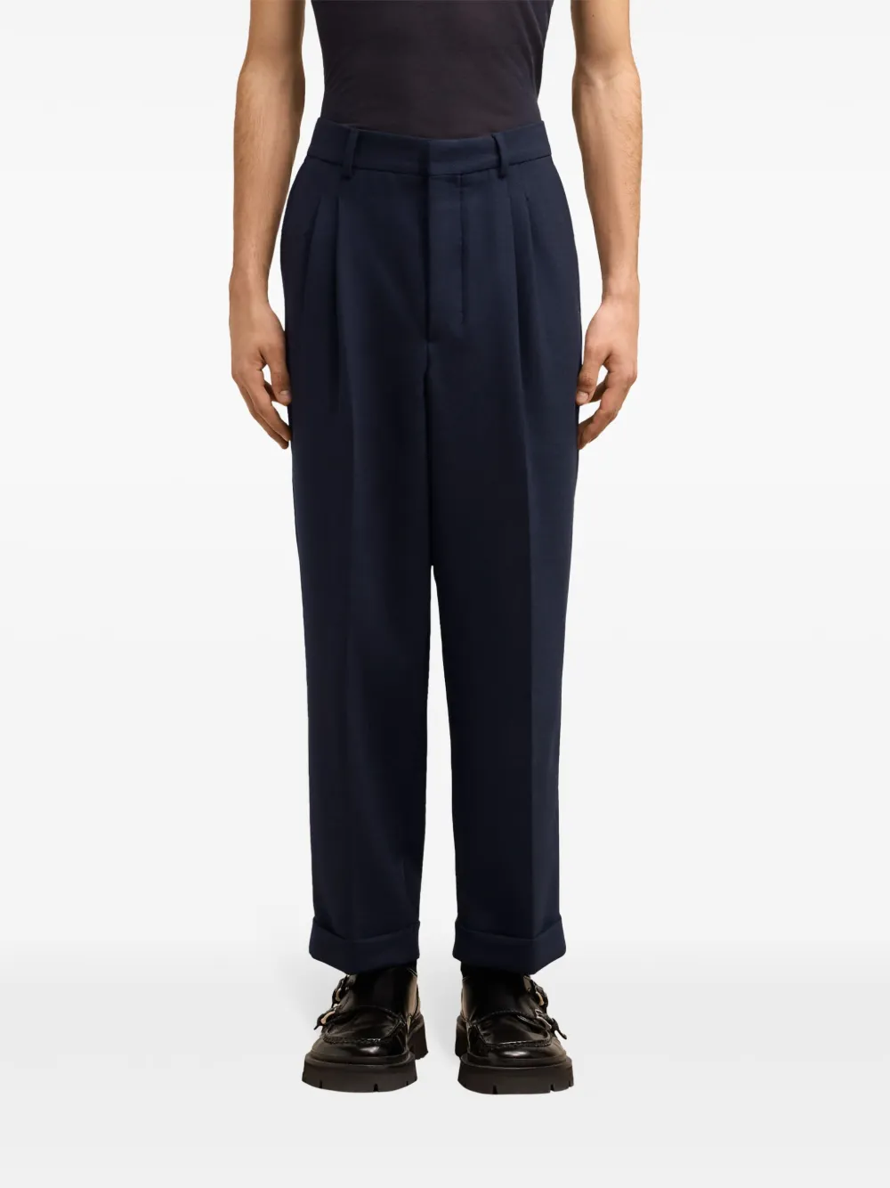 Shop Ami Alexandre Mattiussi Tapered-leg Trousers In Blue
