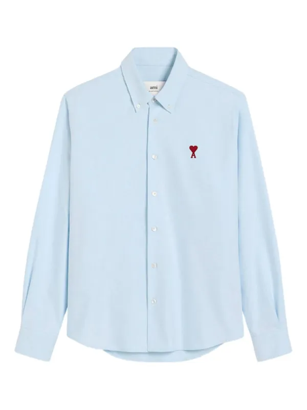 ♥AMIPARIS  ブルー コットンシャツドレス♥ Ami De Coeur クラシックシャツ カシミアブルー | AMI PARIS
