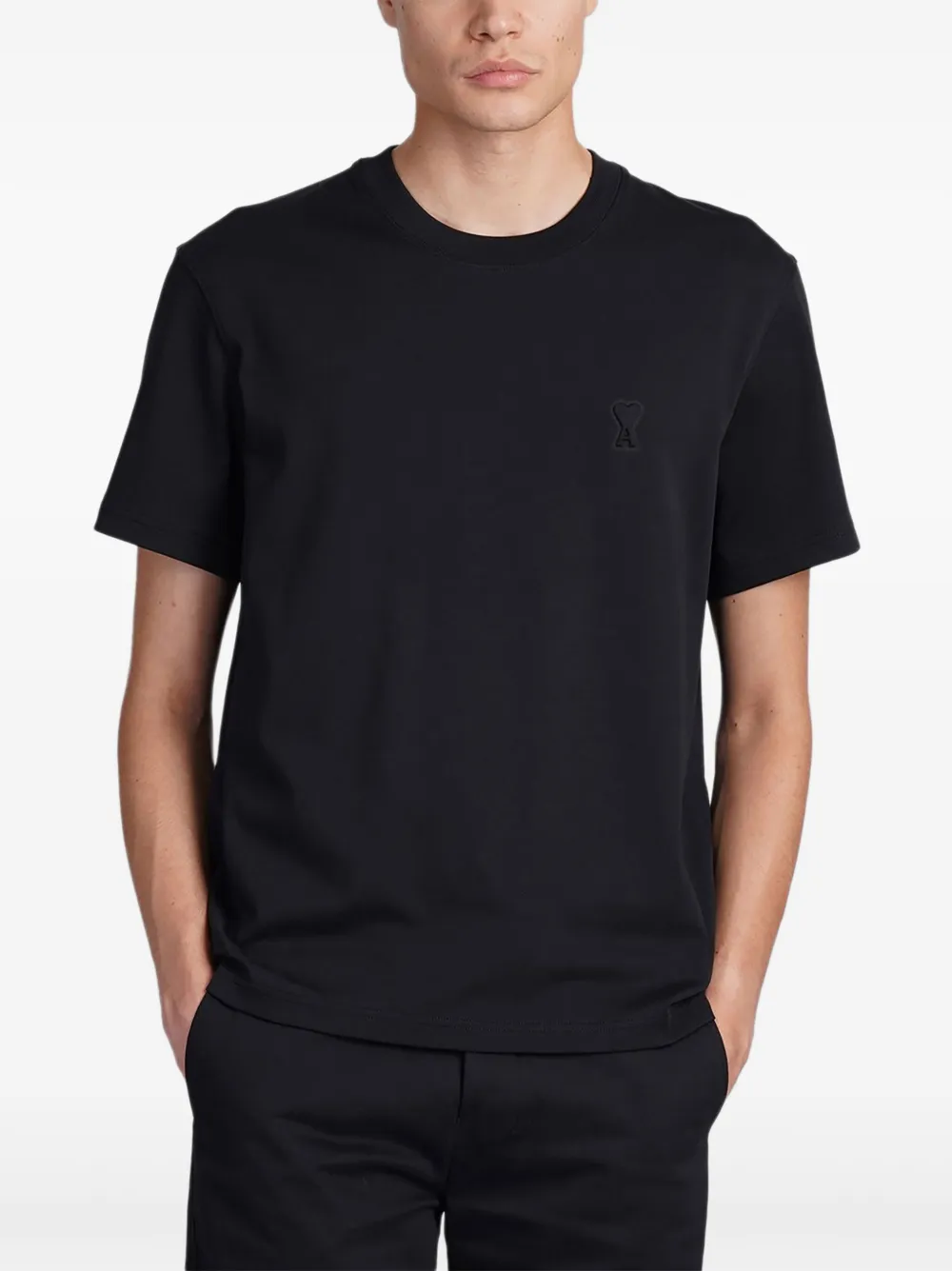 AMI Paris T-shirt met logo Zwart