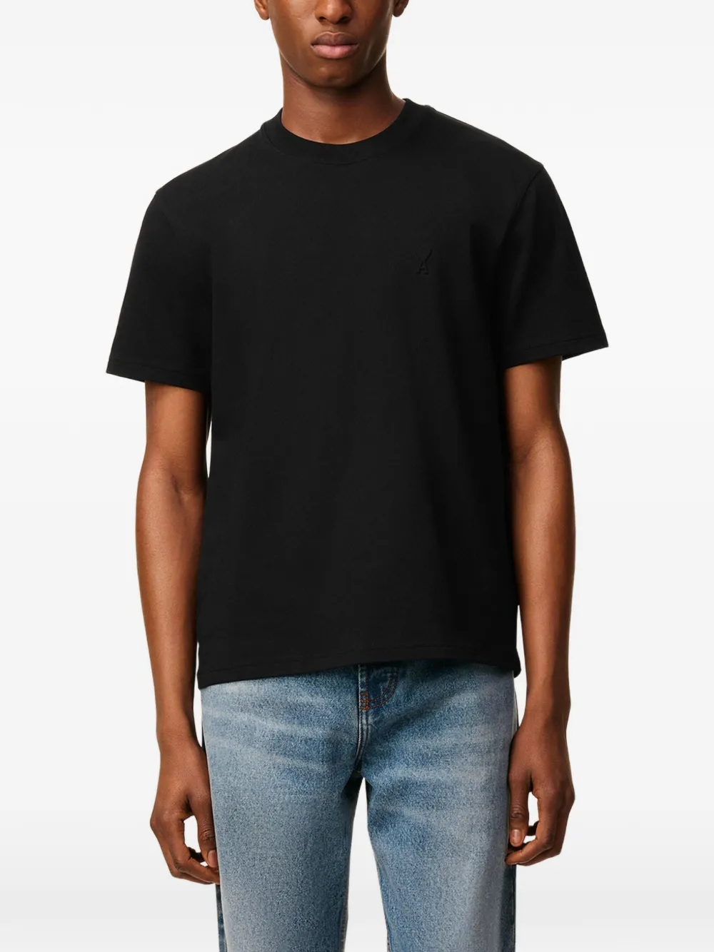 AMI Paris T-shirt met logo Zwart