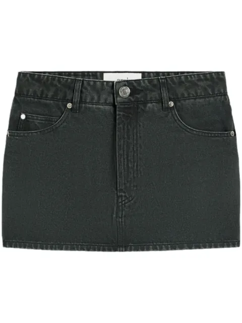 AMI Paris logo-patch cotton skirt 