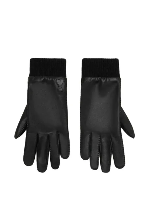 AMI Paris Ami De Coeur leather gloves