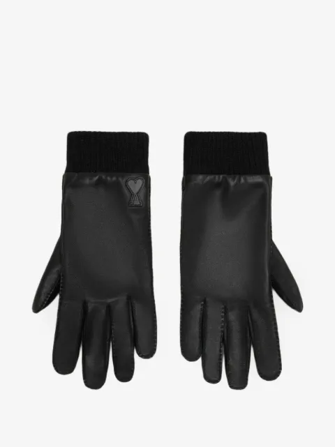 AMI Paris Ami De Coeur leather gloves