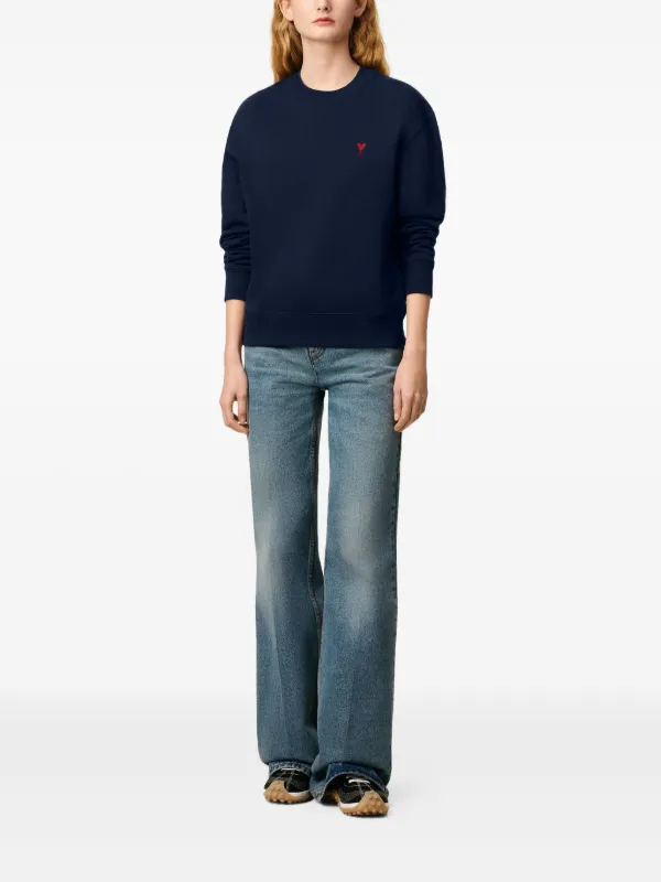AMI Paris Ami De Coeur Sweatshirt | Blue | FARFETCH CA