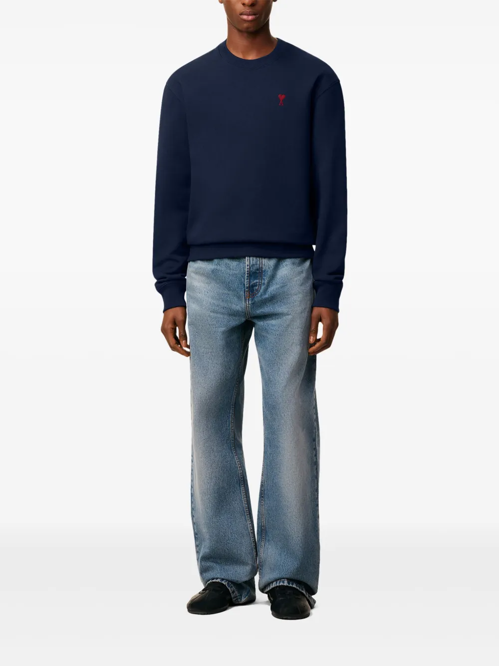 AMI Paris Sweater met logo Blauw