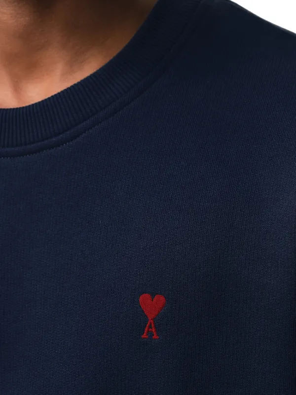 AMI PARIS ハートロゴ スウェット ネイビー AMI Paris Blue Cotton Sweatshirt With Ami De Coeur | Blue