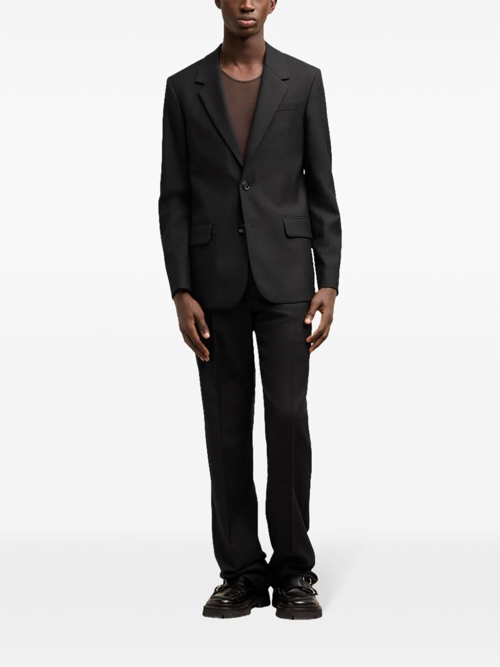 Shop Ami Alexandre Mattiussi Single Breasted Virgin Wool Blazer In Black