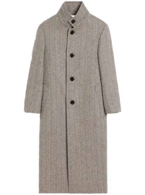 Manteau en laine à col montant - AMI Paris - Modalova