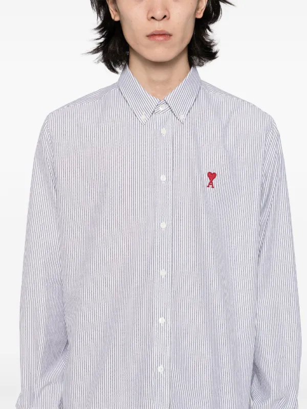 ★SS25★AMI PARIS★Striped Oxford クロップシャツ★ AMI Paris Striped Shirt | FARFETCH TH
