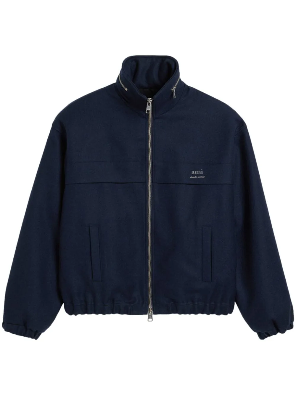 Ami Alexandre Mattiussi Elasticated Waist Zipped Windbreaker In Blue
