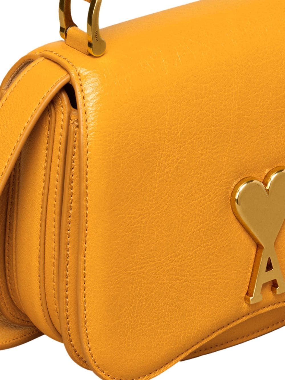 Shop Ami Alexandre Mattiussi Paris Paris Leather Tote Bag In Yellow