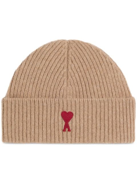 AMI Paris  Ami de Coeur ribbed wool beanie