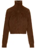 AMI Paris brushed-effect roll-neck jumper - Brown