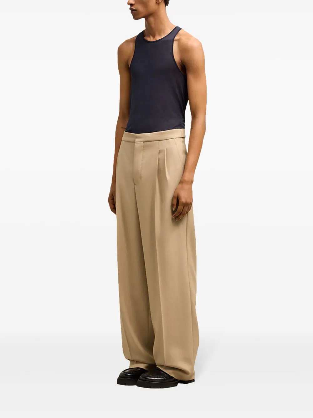 AMI Paris Wollen plooibroek Beige