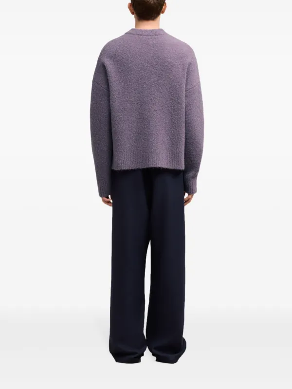 AMI Paris Ami De Coeur Vネックカーディガン | パープル