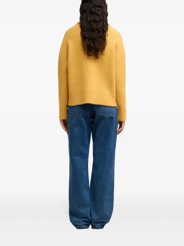 AMI Paris Ami De Coeur Polo Sweater | Yellow | FARFETCH