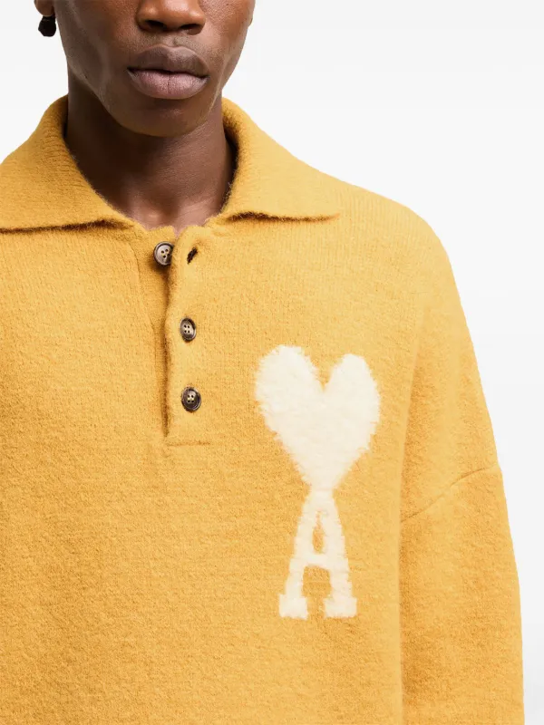 AMI Paris Ami De Coeur ポロセーター | イエロー | FARFETCH JP