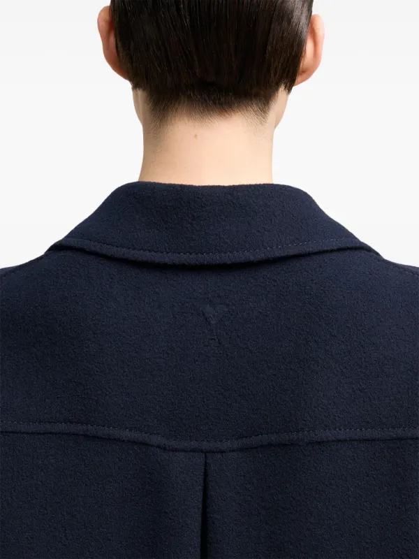 AMI Paris single-breasted Felted Coat | Blue | FARFETCH AMI Paris single-breasted Felted Coat | Blue | FARFETCH