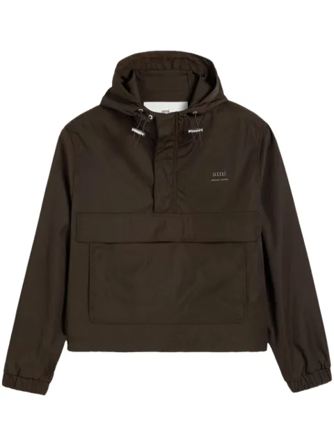 AMI Paris logo-print hooded jacket