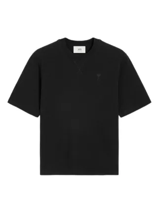 トップス ANDMARY Ami shirring logo tops black ANDMARY】Mei shirring tops
