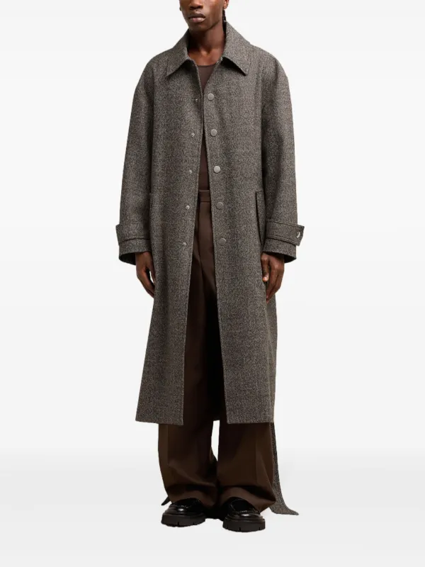 AMI Paris ベルテッド シングルコート | グレー | FARFETCH JP