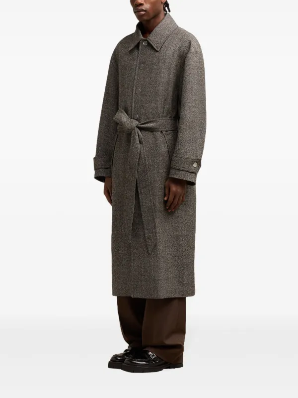 AMI Paris ベルテッド シングルコート | グレー | FARFETCH JP