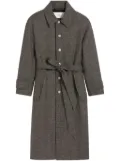 AMI Paris belted single-breasted coat - Grey