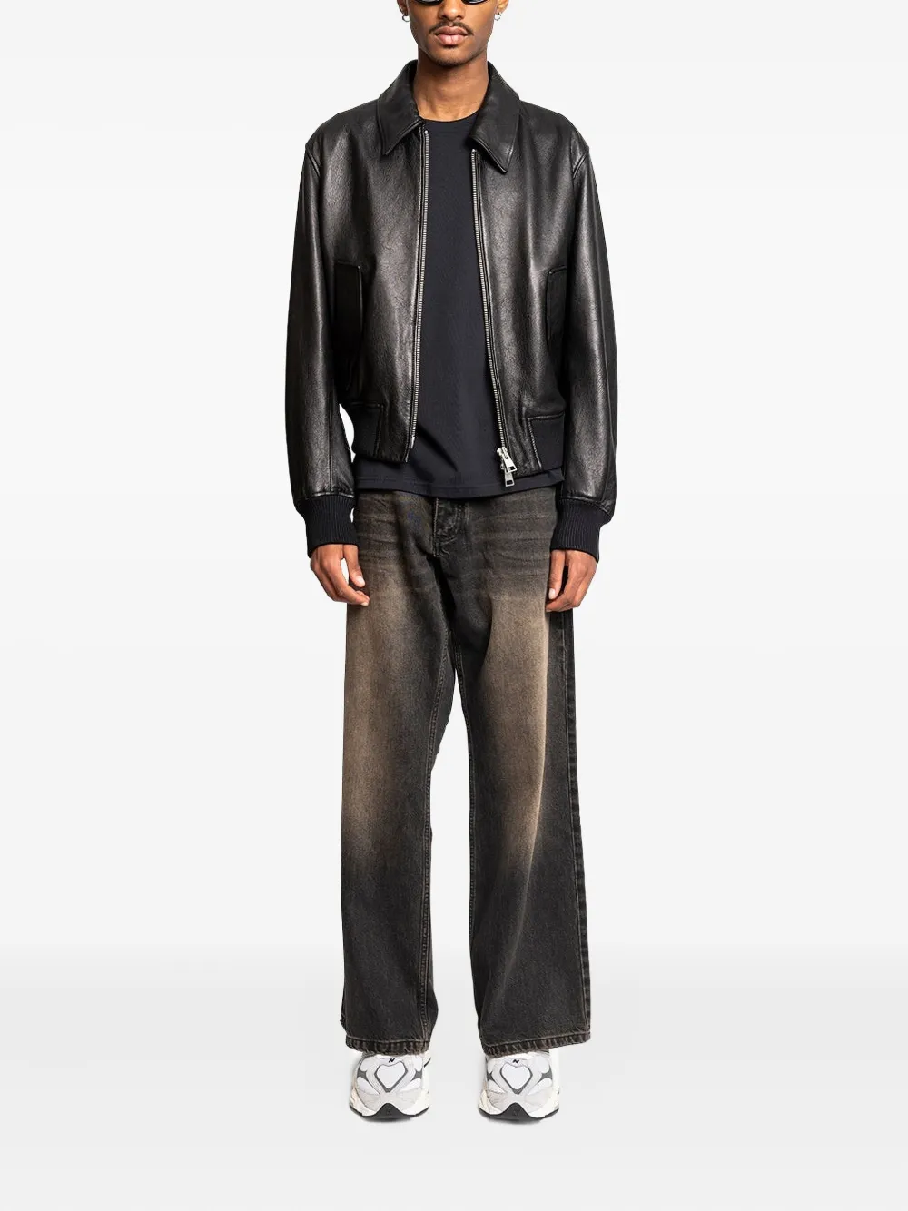AMI Paris embroidered-logo leather jacket | Leather Jackets | Image 2