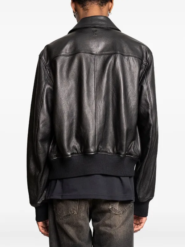 【関税込】amiparis アミパリス レザージャケット アウター ロゴ 関税込】amiparis アミパリス レザージャケット アウター ロゴ