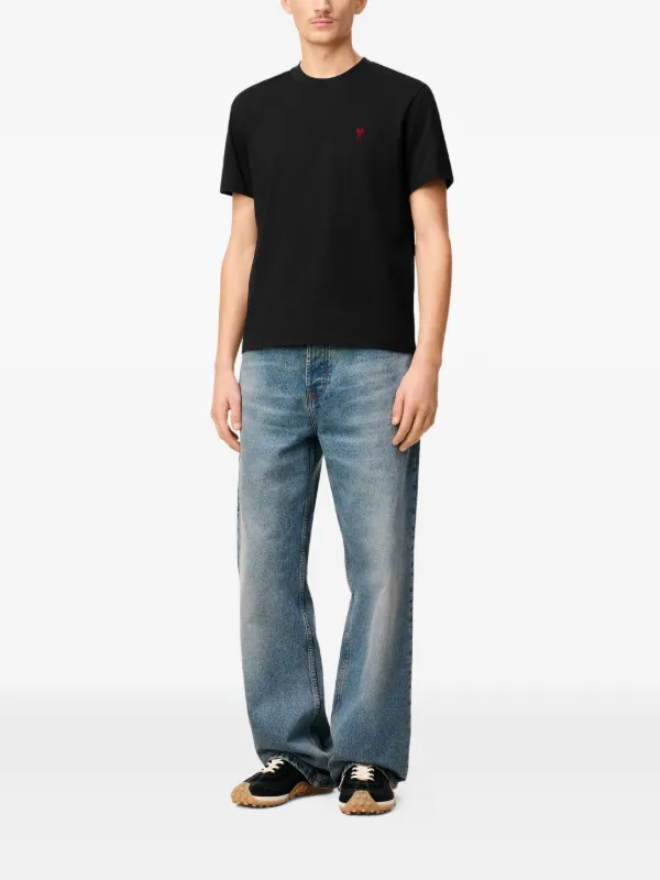【関税&送料込】Ami Paris Black Organic Cotton Ami De Coeur Black Ami De Coeur T-Shirt | AMI PARIS