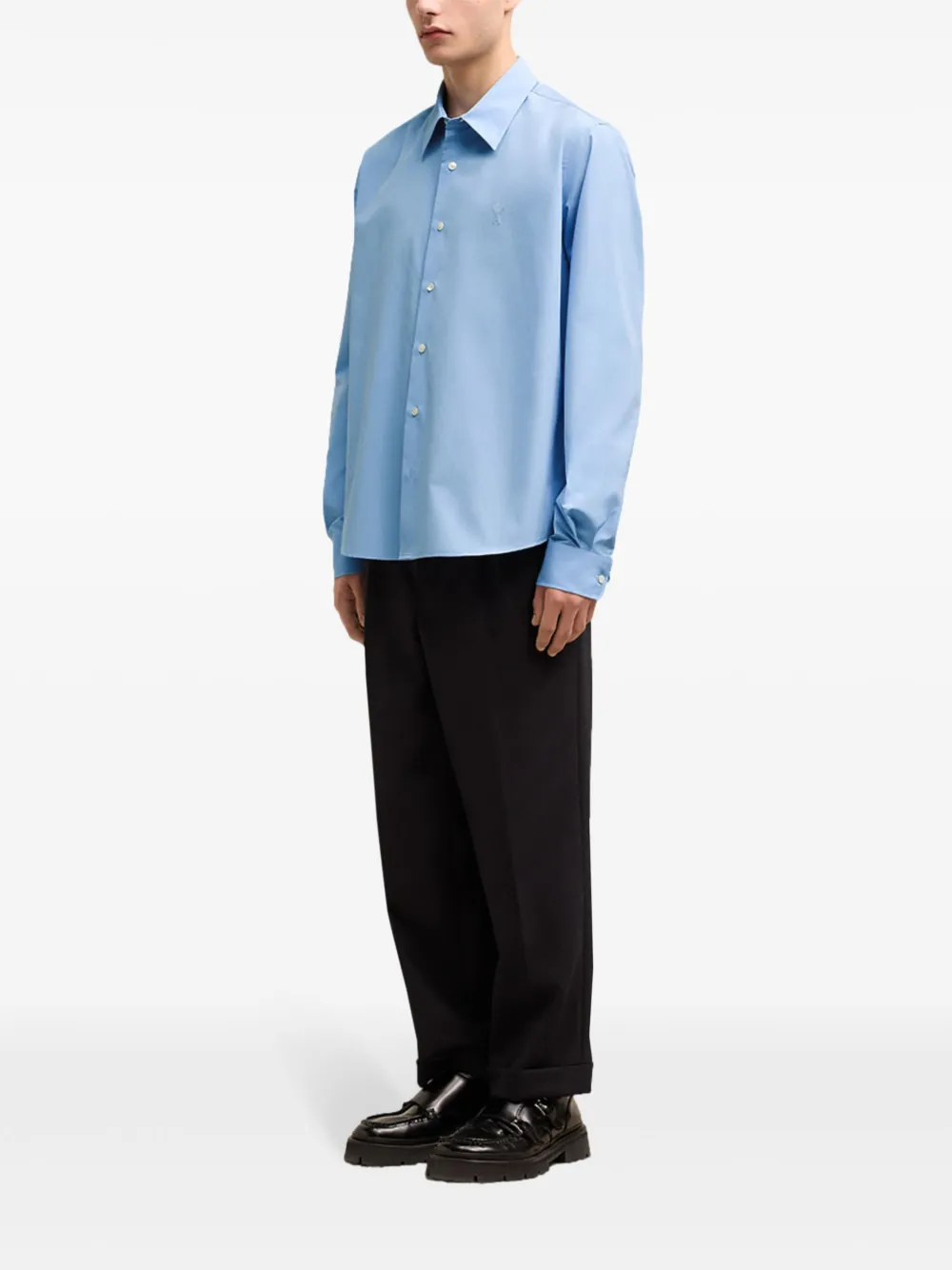 AMI Paris Overhemd met logo Blauw