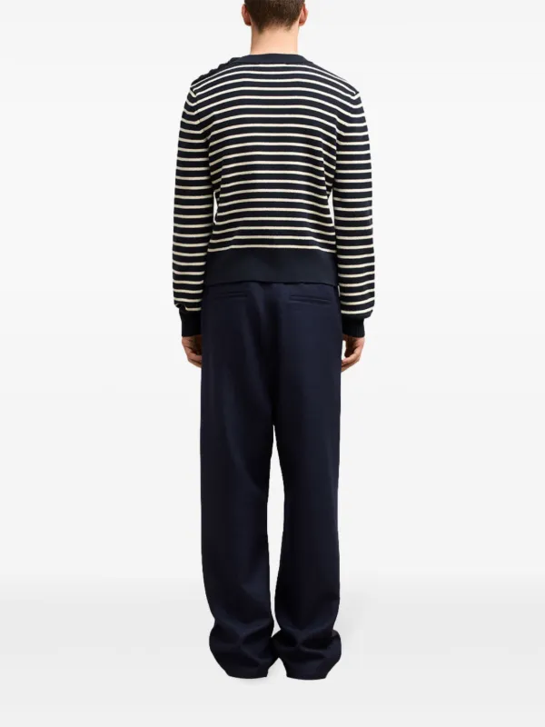 AMI Paris striped-pattern Sweater | Blue | FARFETCH