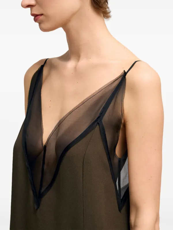 AMI Paris ストラップ ドレス | ブラウン | FARFETCH JP