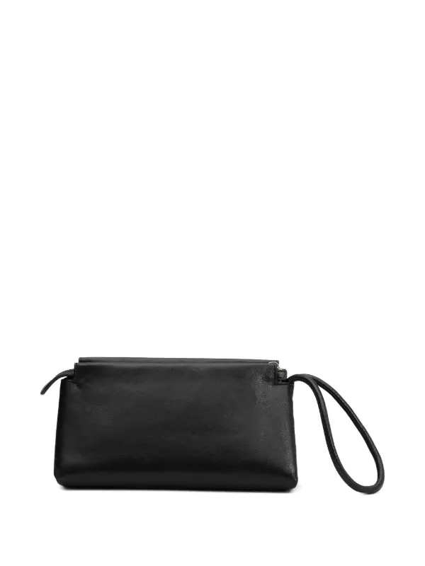 AMI Paris Voulez-Vous Leather Clutch Bag | Black | FARFETCH TR