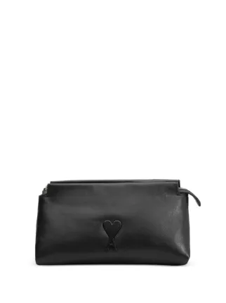 【Ami paris】Voulez-Vous ポーチ ull700al0052001 ブラック Paris Paris ポーチ ブラック/バイブレーテッドブラス | AMI PARIS